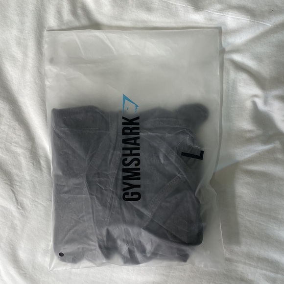 GYMSHARK Long Sleeve Ribbon Crop Top - Charcoal Marl - Large BRAND NEW - Picture 11 of 13